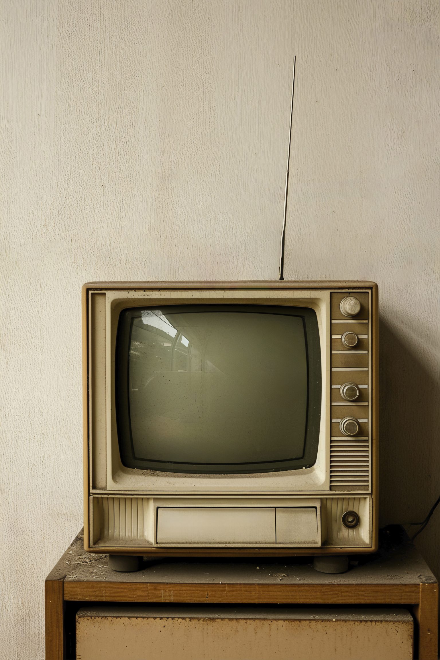 view vintage tv device nutshell tones